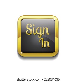Sign In Gold Vector Icon Button