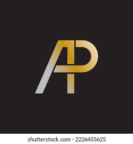 sign of golden ap letter logo vector icon illustration design 