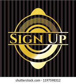 Sign Up golden emblem