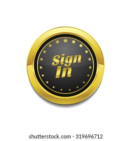 Sign In Golden Vector Icon Button