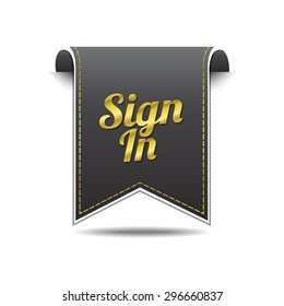 Sign In golden Vector Icon Design