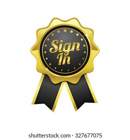 Sign In golden Vector Icon Design