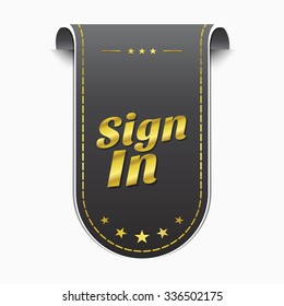 Sign In golden Vector Icon Design