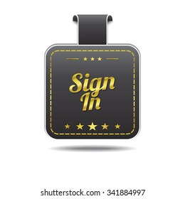 Sign In golden Vector Icon Design
