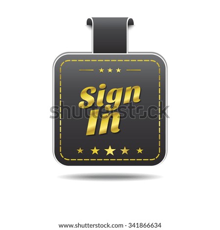 Sign In golden Vector Icon Design