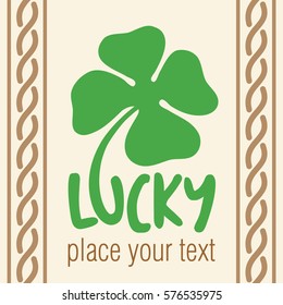 Sign of good luck clover. Vector illustration.