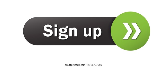 SIGN UP green and black vector web button