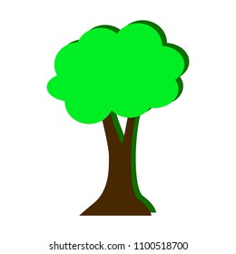 Sign of a green tree, take care of nature, vector