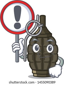 With sign grenade isolated with on the character
