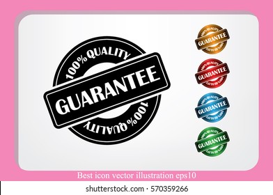 Sign guarantee vector illustration eps10. Sticker 100 percent quality.