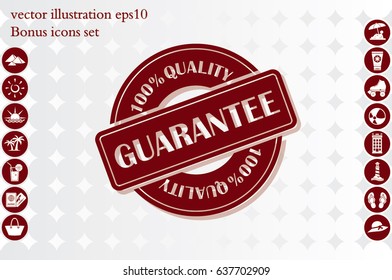 Sign guarantee vector illustration eps10. Sticker 100 percent quality.