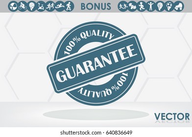 Sign guarantee vector illustration eps10. Sticker 100 percent quality.