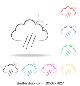 a sign of hail with the sun icon. Elements of weather multi colored icons. Premium quality graphic design icon. Simple icon for websites, web design, mobile app, info graphics on white background