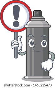 With sign hair spray isolated with the mascot