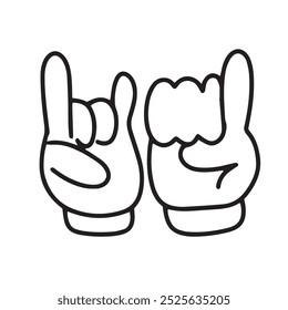 sign hand gesture love element stock