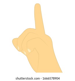 Silencio de mano de señas, icono del vector silencioso