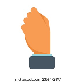 Sign hand icon flat vector. Arm gesture. Position up isolated