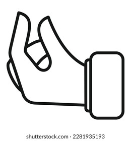 Sign hand icon outline vector. Arm gesture. Position up