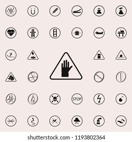 sign hand icon. Warning signs icons universal set for web and mobile
