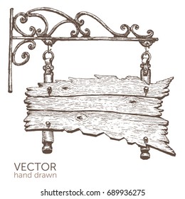 sign handmade drawing vintage vector