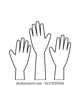 Sign with hands design of People arm finger person learn communication healthcare theme Vector illustration