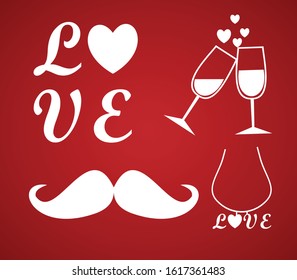 sign happy valentine icon vector