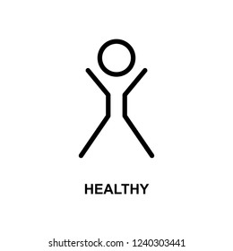 sign of healthy person simple line icon