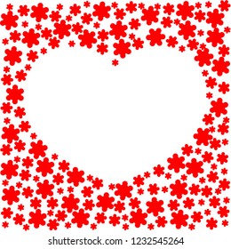sign heart in red, vector illustration