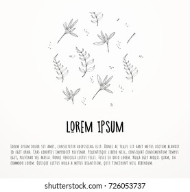 Sign with herbs and spice pattern