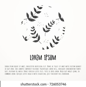 Sign with herbs and spice pattern