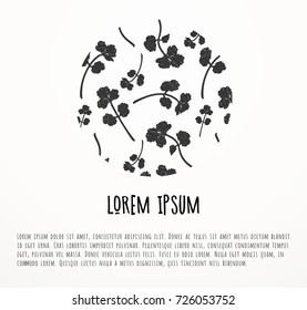 Sign with herbs and spice pattern