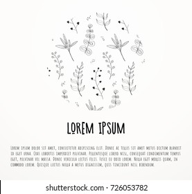 Sign with herbs and spice pattern