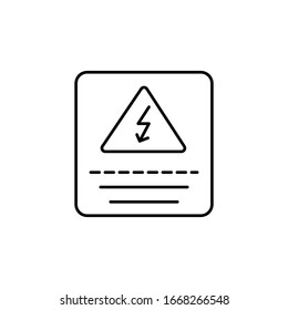 Sign, high voltage icon. Simple line, outline vector elements of safety at work for ui and ux, website or mobile application