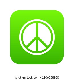 Sign hippie peace icon digital green for any design isolated on white vector illustration