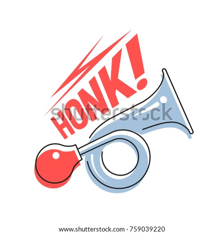 Sign Honk. Vehicle horn. Vector illustration.  商業照片 © 