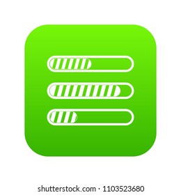 Sign horizontal columns load icon digital green for any design isolated on white vector illustration