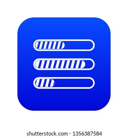 Sign horizontal columns load icon digital blue for any design isolated on white vector illustration