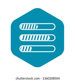 Sign horizontal columns load icon in simple style isolated on white background. Loading symbol