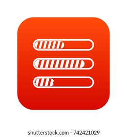 Sign horizontal columns load icon digital red for any design isolated on white vector illustration
