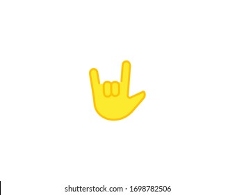 Sign of The Horns hand gesture vector icon. Sign of the horns hand emoji, emoticon illustration