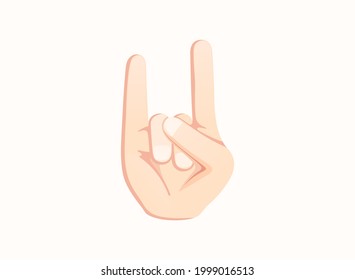 Sign of the horns icon. Hand gesture emoji vector illustration
