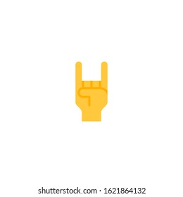 Sign of the horns vector flat icon. Isolated rock n roll hand emoji illustration 