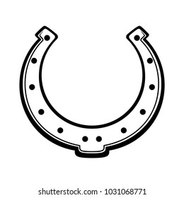 Sign of a horseshoe on a white background.