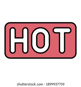 a sign of hot environment using soft color and filled line style