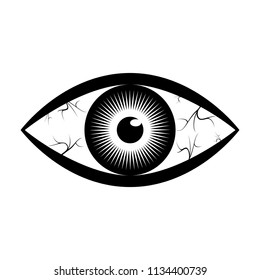 Sign human eye. Eye icon  isolated on white background. Abstract symbol eye. Vector illustration 