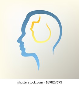 sign of a human head with the idea
