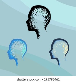 sign of a human head with the idea