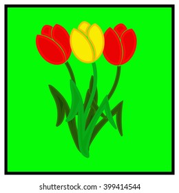 Sign / Icon / App: three tulips. Vector eps.10