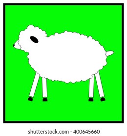 Sign / Icon / App: white sheep. Vector eps.10