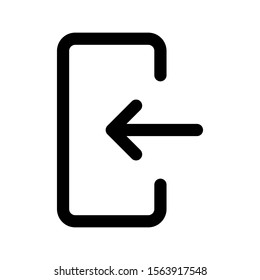 Sign In Or Sign Up Icon With Arrow Pointing To Left Or Inside The Door Outline Vector For UI User Interface Menu Button Element